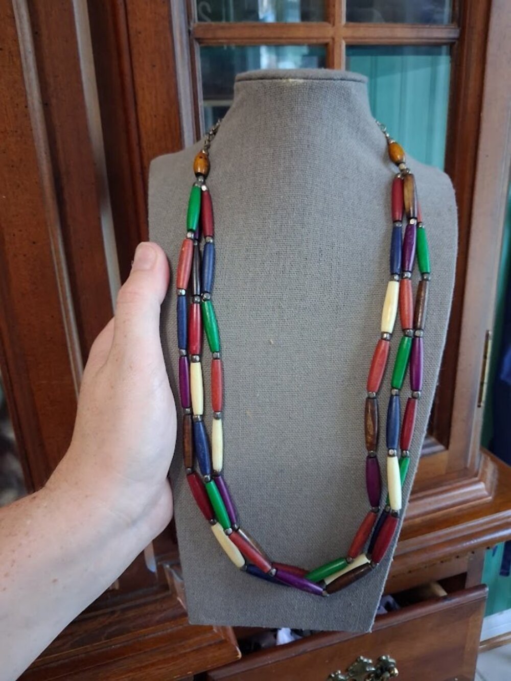 Colorful 22 inch Beaded statement necklace